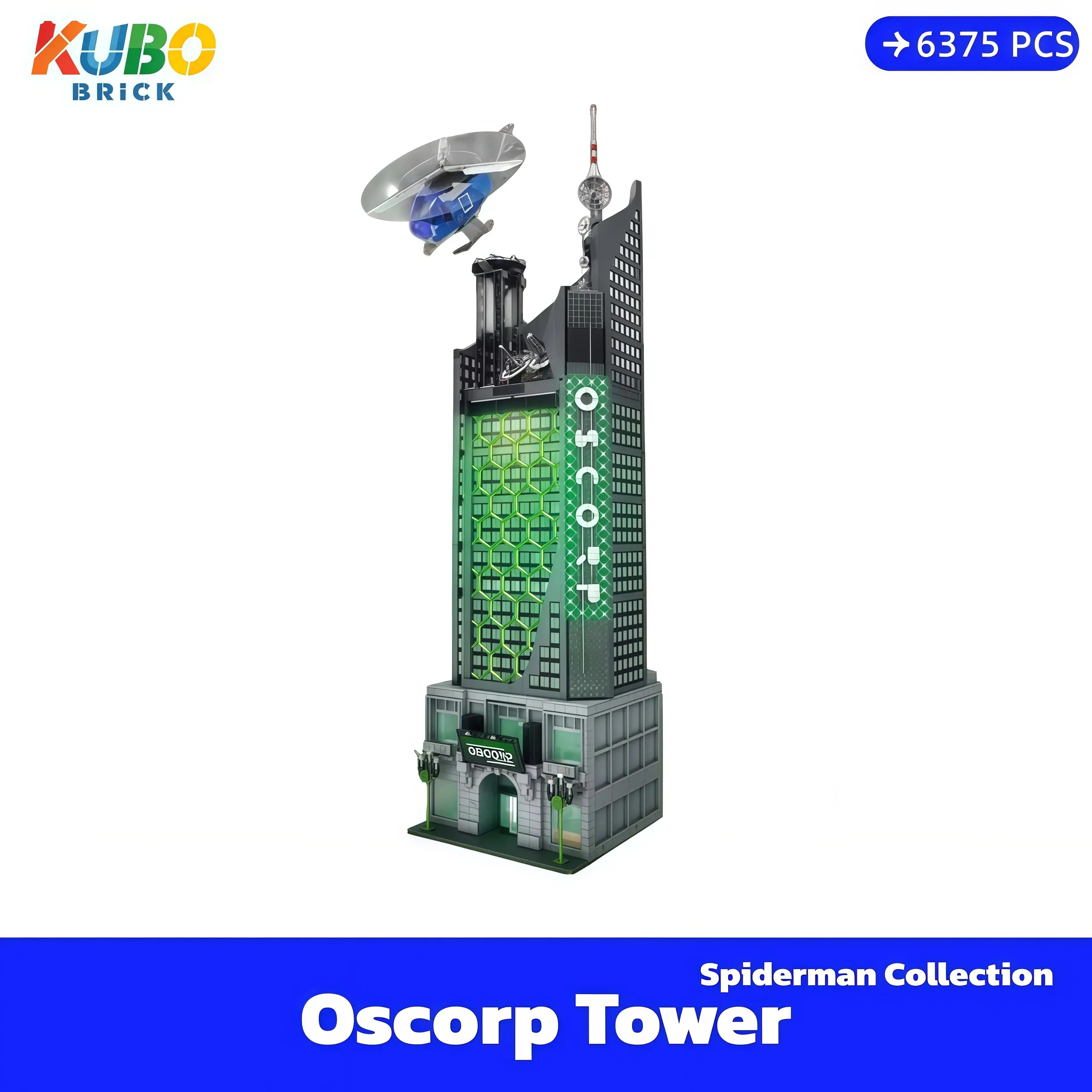 [KUBO-bricks](SHIP FREE)Oscorp Tower Amazing Spider-Man With Gift Box 6375PCS