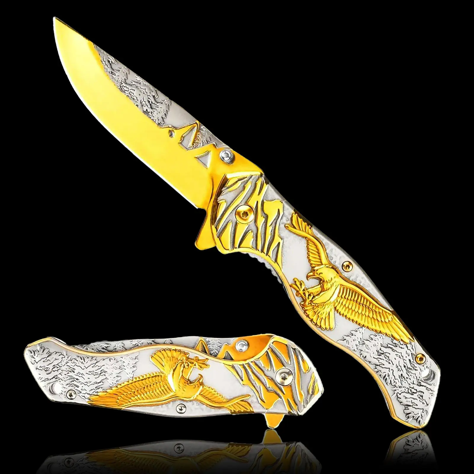 Eagle Pattern Metal Folding Knife - Men's Pocket Knife, Outdoor Folding Tool, Suitable for Outdoor Camping & Hiking, Ideal Christmas Gift for Men, Pocket Knives