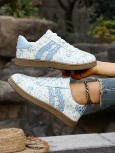 Women's Casual One-Piece Sport Shoes Sneaker, Sizes 35-43, Colorblock Design, Lightweight Non-Slip, Ideal for Outdoor Activities, Spring & Fall, Colorblock Patchwork Sneakers