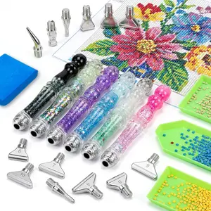 1Pc Liquid Sand Diamond Painting Pen Set, Glitter Resin Drill Pen, Dual Tip Diamond Art Tool, Ergonomic Craft Pen, Cute DIY Gift for Crafters