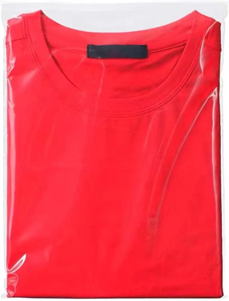 100 count 9 x 12 Inch T-shirt Bags, Clear Apparel Bags, Self-Adhesive Sealing Cellophane Bag for Packaging Clothing