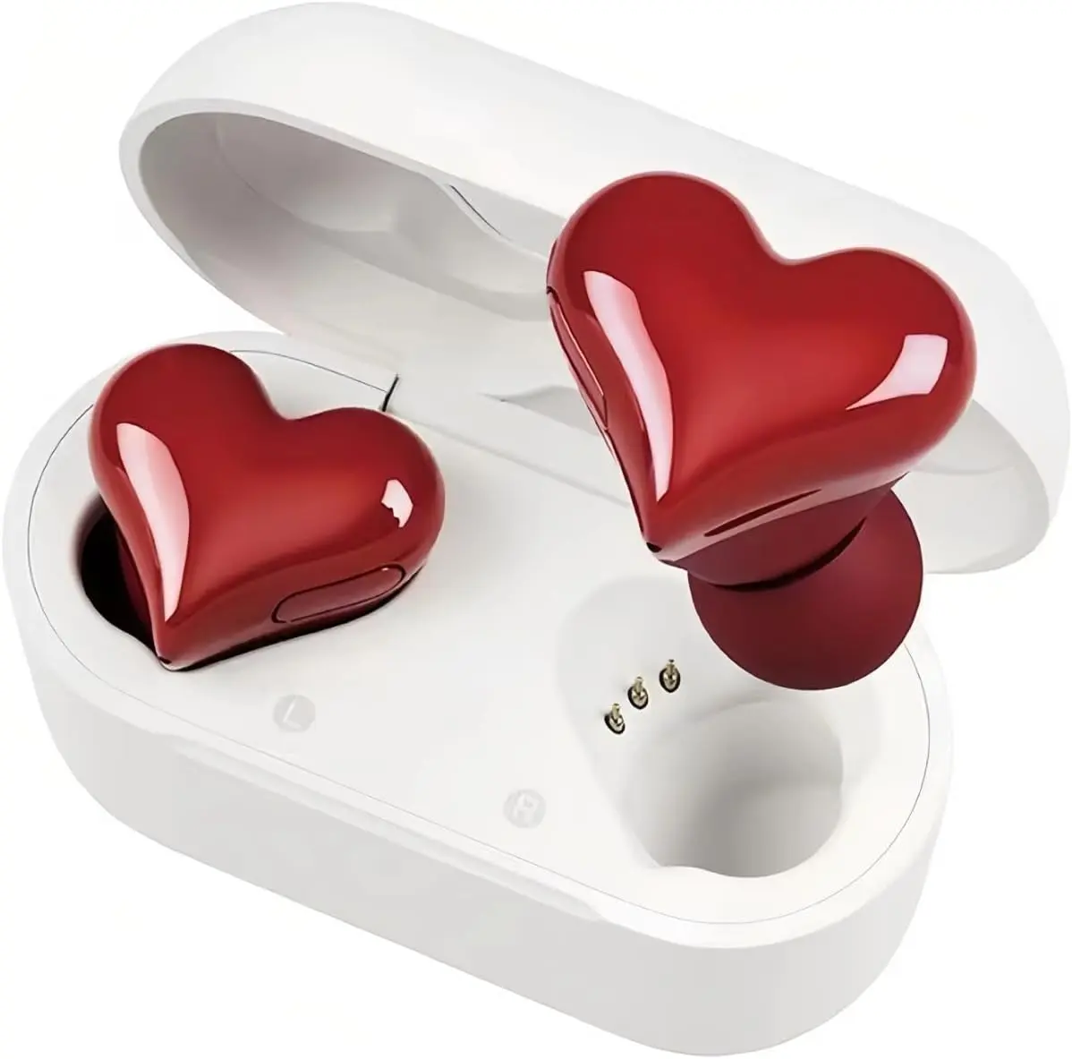 Viral TikTok Find Heart Shape Wireless Earbuds with Active ANC Noise Cancellation, PC ABS Material, Bluetooth 5.3 Link, LED Touch Control, IPX4 Water Resistance, Hands-Free Calls, Women's Gift, PC & Laptop Gaming Multi-Device In-Ear Headphones, Water Resi