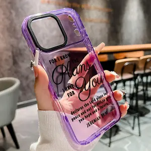 TPU Phone Case for iPhone 17 Air 16 Plus 15 Pro Max 14 Plus 13 12 11 Pro Max Creative English Pattern Non-Yellowing Shockproof  Protection Soft Silicone Fashion Transparent Cover Cellphone Protective Smartphone Casing