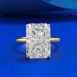 S925 Sterling Silver Ice Flower Cut Rectangular Ring 9*13mm 8A Cubic Zirconia Ring-106(68%)
