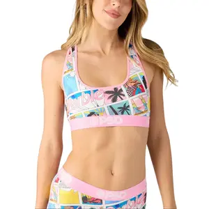 PSD Womens Barbie Malibu Racerback Sports Bra - Comfortable, Breathable, Ultra-light Fabric