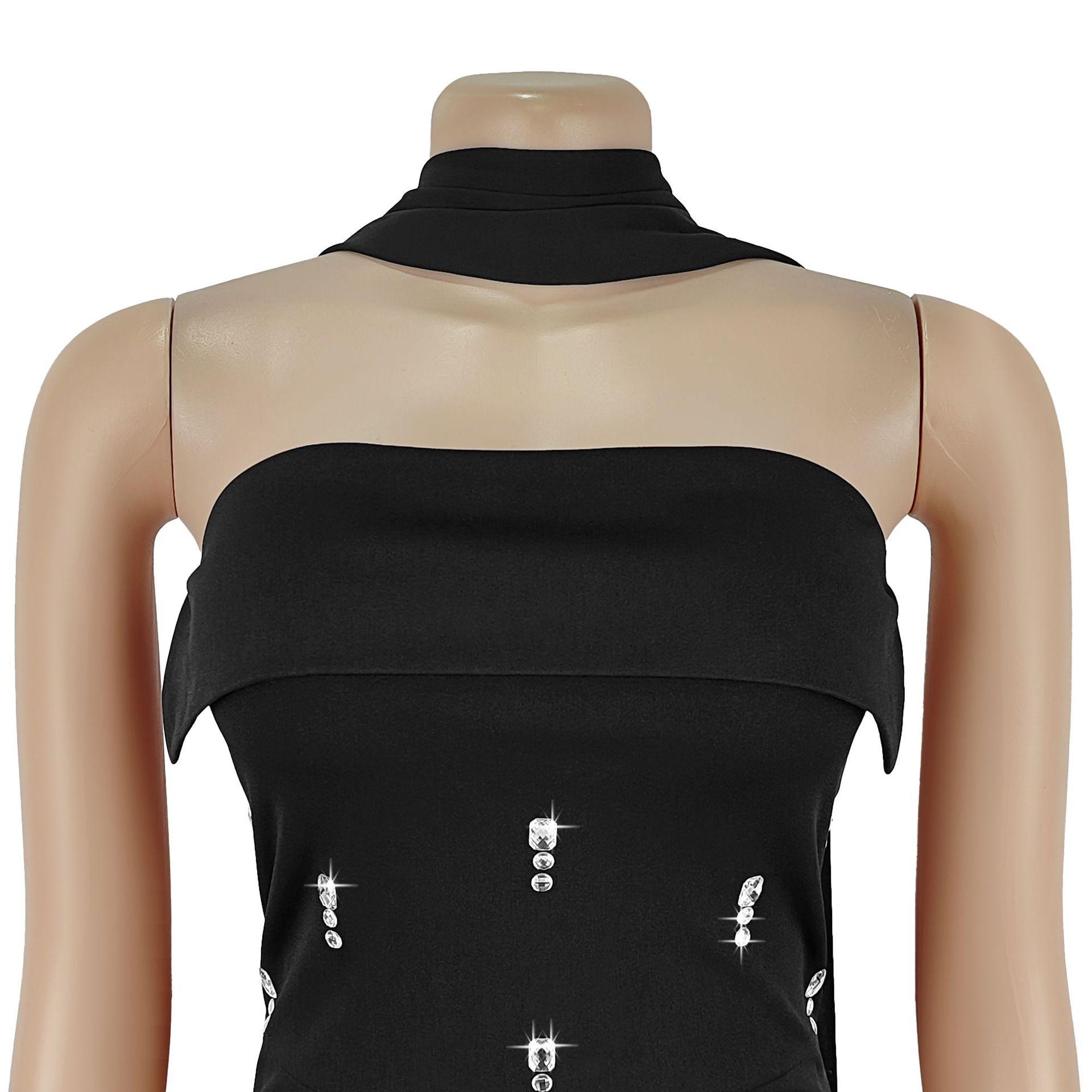 Elegant Strapless Embellished Ribbon Dress Set for Women Fashionable Two-Piece Outfit