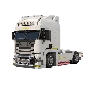 420PCS European truck head building blocks, Stem building blocks, can be connected to container trailers, trucks, car models, assembling toys, puzzle toys, holiday gifts, Creative building blocks