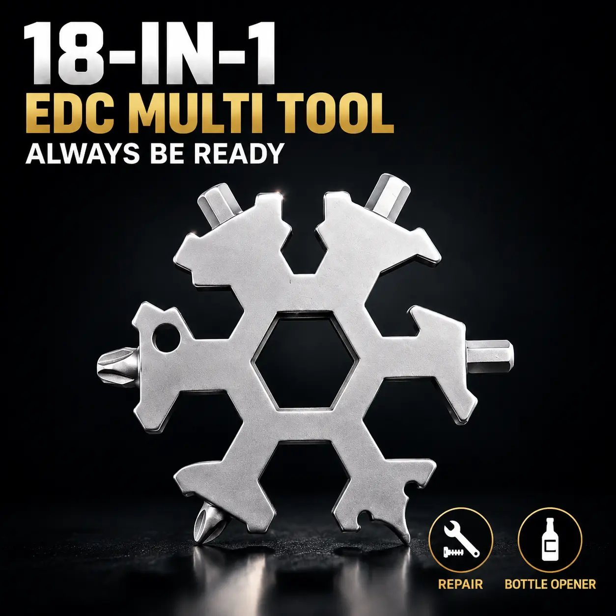 18-in-1 EDC Multi Tool Keychain – Pocket Survival Gadget, Always Ready