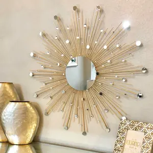 Sunburst Mirror 30" - Decorative Wall Mirror with Radiant Design for Home Decor