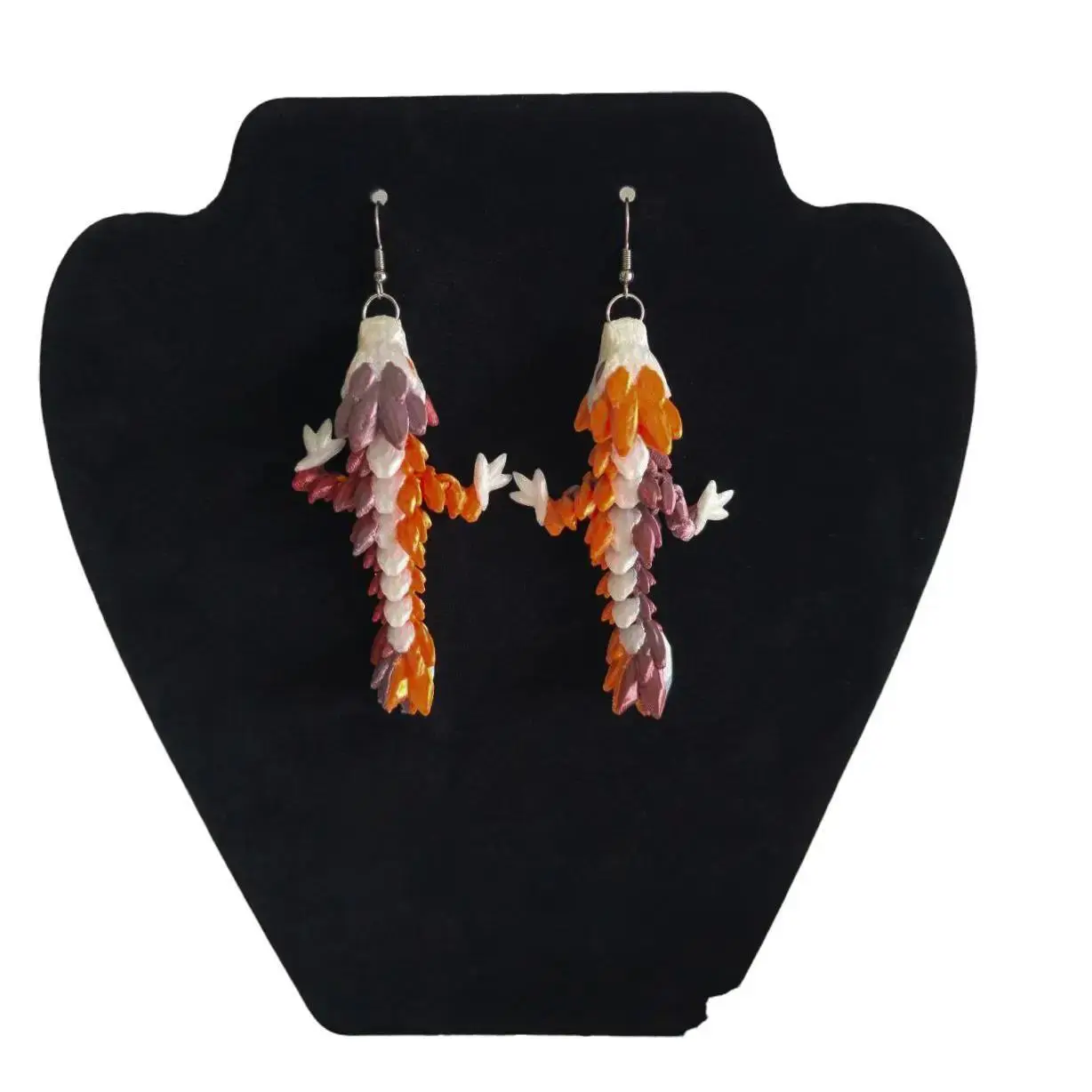 Flexi Dragon Lesbian Pride Surgical Steal  Earrings