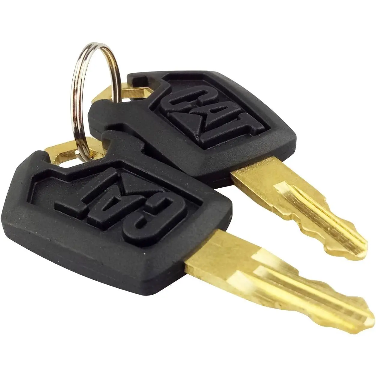 Flat-Headed Heavy Duty Alloy Steel Replacement Keys for Caterpillar Heavy Equipment - Powder Coated, Corrosion Resistant, Durable Affordable Alternative, 2-Pack for Machinery Lock Users