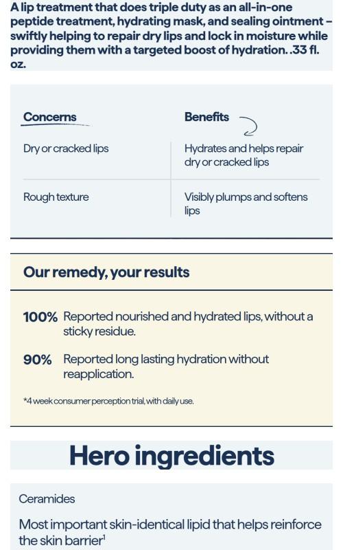 REMEDY for Dry Lips - Peptides and Shea Butter for Repairing and Plumping Lips