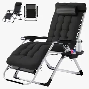Zero Gravity Chair – Reclining Lounge Chair with Cup Holder & Removable Cushion, 440 lbs Capacity, Foldable Patio & Camping Chair