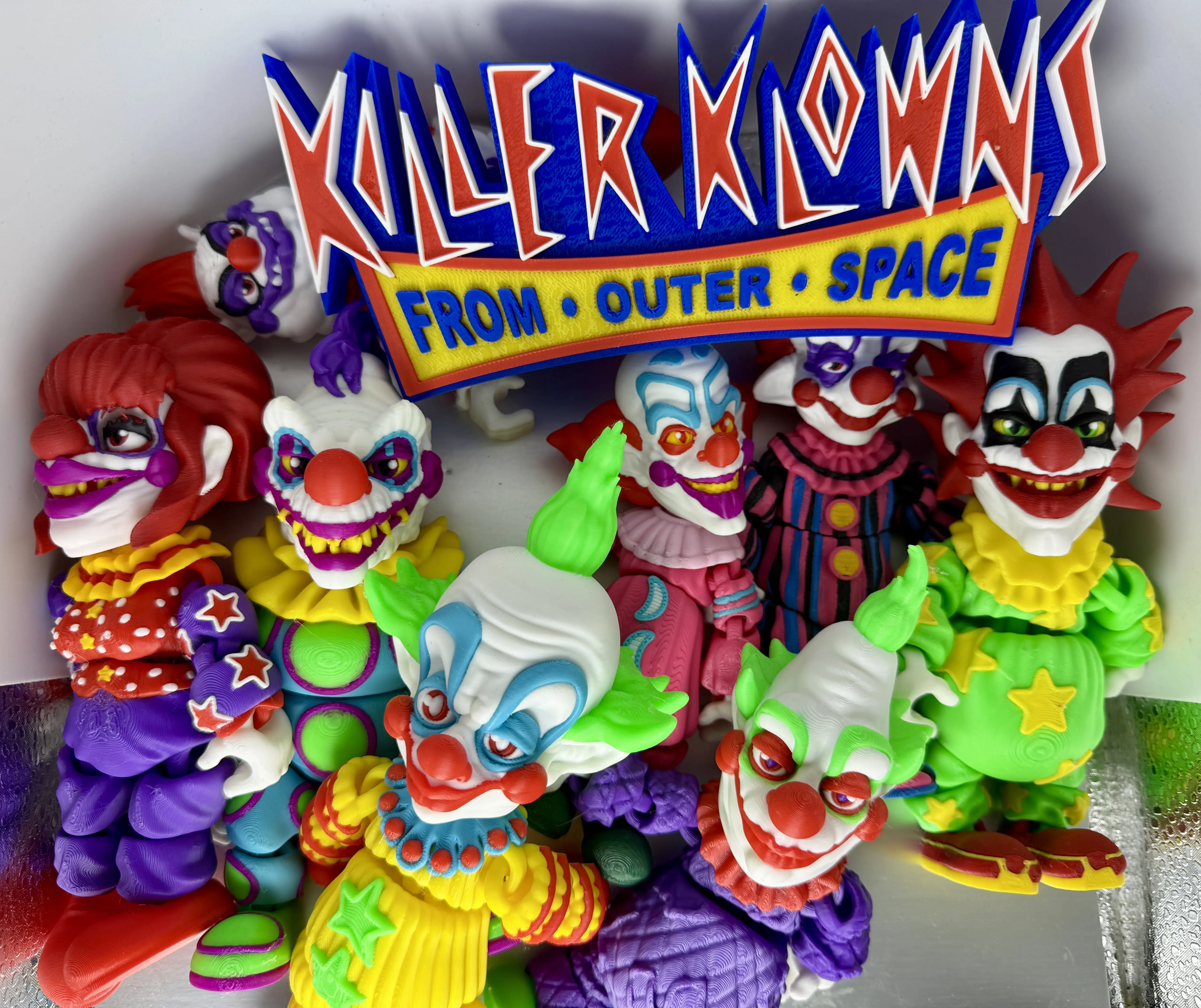 Killer Clowns 3D Printed Flexi Figures Large Size Halloween Figure Desk Decor Scary Set of Unique Designs