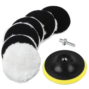 4Inch Polishing Buffing Pads, 6 Pcs, Car Buffer Polisher Kit, Buffing Polisher Wheel, M10 Adapter & Hook and Loop Back
