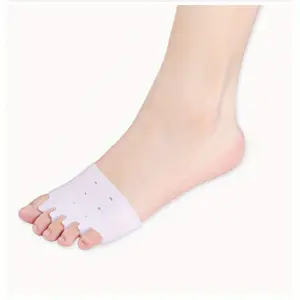 1 pair Silicone Toe Separators & Spacers - Soft Non-Slip Toe Pads with 5-Hole Design for Toe Alignment, Foot Comfort Support, Bunions, Hammertoes - Ideal for Sports, Daily Use, Gifts (Halloween & Christmas) - Manicure Nail