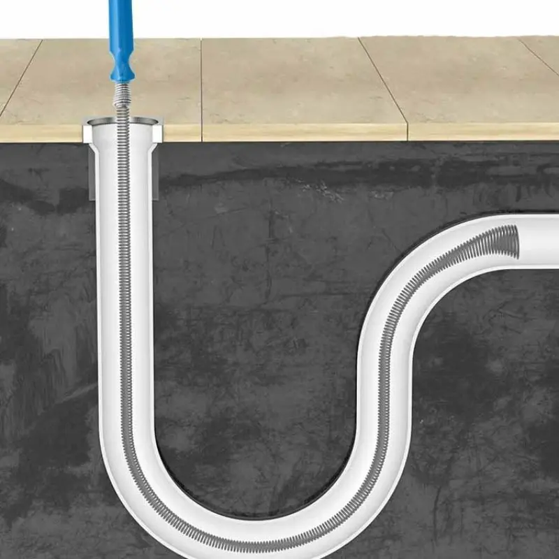 4.92Ft Manual Pipe Dredging Device, Toilet Clog Dredging Tool, Kitchen Sewer Dredging Tool, Cleaning Hair And Garbage That Clogs The Sewer, Kitchen, Bathroom, And Toilet Cleaning Supplies, Drain Auger(1PCS)