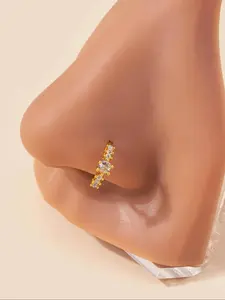 Nose Ring, Artificial Zircon Decor Nose Ring, Popular Piercing Body Jewelry for Women & Men, Trendy All-match & Exquisite Jewelry for Birthday Gift