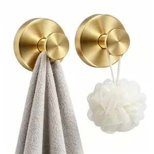 2-Pack Stainless Towel Suction Cup Hooks - Multi-Use Organizer for Door Wreaths, Front Door/Window Glass, Bathroom Robe, Shower Loofah, Stainless Towel Hooks