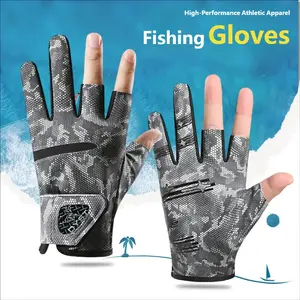New Summer Fishing Gloves Thin Breathable Outdoor Anti-Slip Sun Protection Wear-Resistant Unisex Three-Finger Design