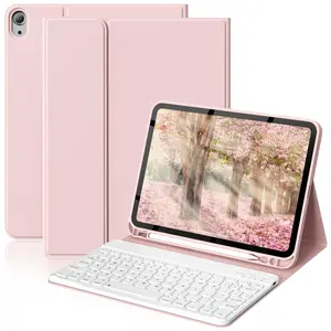 Case for iPad 11th Gen 2025 A16, 10th Gen 2022, iPad Air 11-inch 7th-6th/5th-4th Gen 10.9-inch & 7th-9th Gen, Soft TPU Back with Pen Holder, Magnetic Bluetooth Keyboard