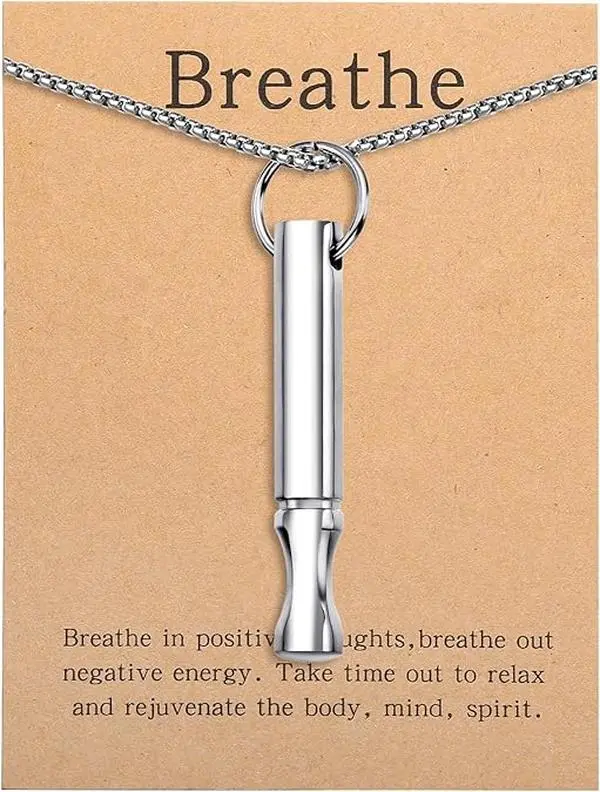 Breathing Necklace for Women and Men - Stress Relief and Meditation Necklace, Breathlace Necklace Quit Smoking Necklace Tools Relax