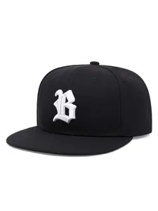 2026 New Baseball Hat 2 Letter B Gothic Embroidered Flat Edge Hat Hip Hop Hat Outdoor Sports Sunshade Hat Casual Skateboarding Hat Adjustable Snapback Cap, Fitted Snapback Hats