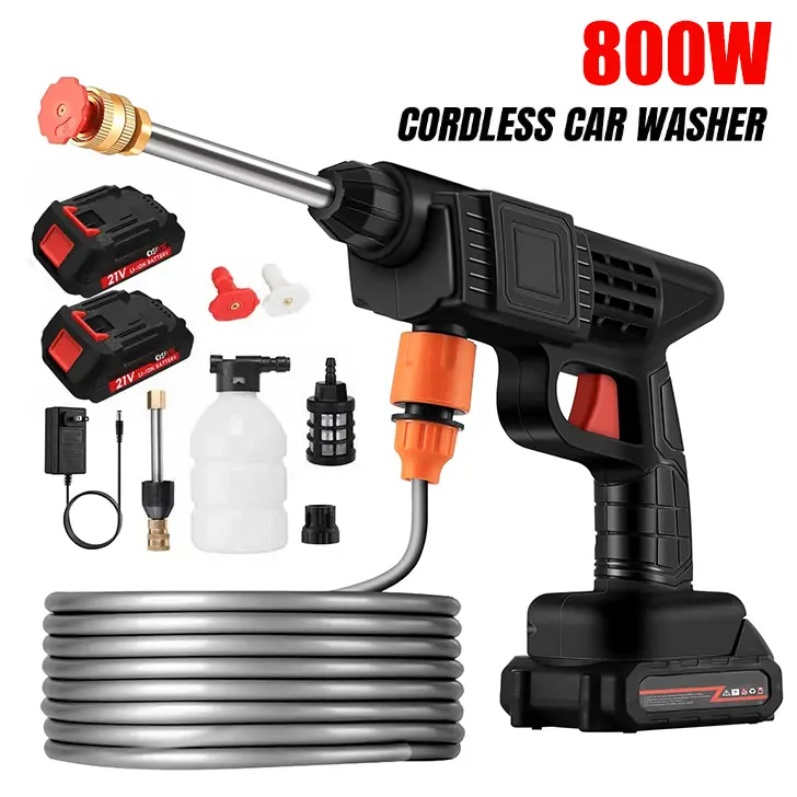 Cordless Portable Pressure Washer - Power Blaster Electric High-Pressure Water Spray Gun with Hose, 30 Min Clean Per Charge, Long Trip Portable Cleaner Tool for Balconies, Exterior Walls, Gardens, Cordless Pressure Washer