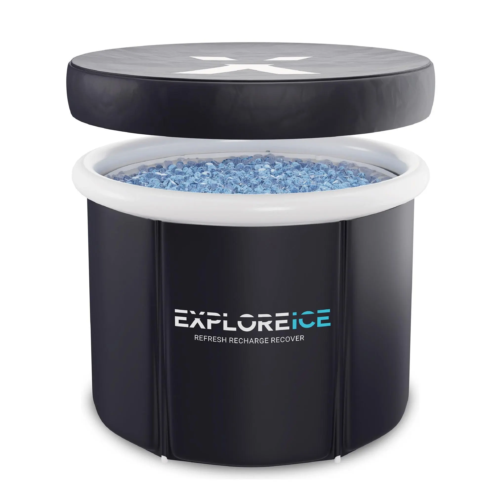 Explore Ice Bath Pro Max Extra Large Athlete Cold Plunge Bath Tub, Black/White Explore Ice Bath Pro Max Extra Large Athlete Cold Plunge Bath Tub, Black/White