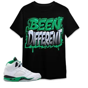 Shirt To Match Sneaker, Become Different Black, JD5 Lucky Green Classic Crewneck