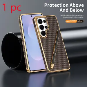 Luxury Plaid Phone Case with Stylus Pen for Samsung Galaxy S26 Ultra, S25 Ultra, S24 Ultra, S23 Ultra, S22 Ultra, S26 Plus, S25 Plus, S24 Plus, S23 Plus, S22 Plus, S24 Fe, S23 Fe, Anti-Slip, Shockproof