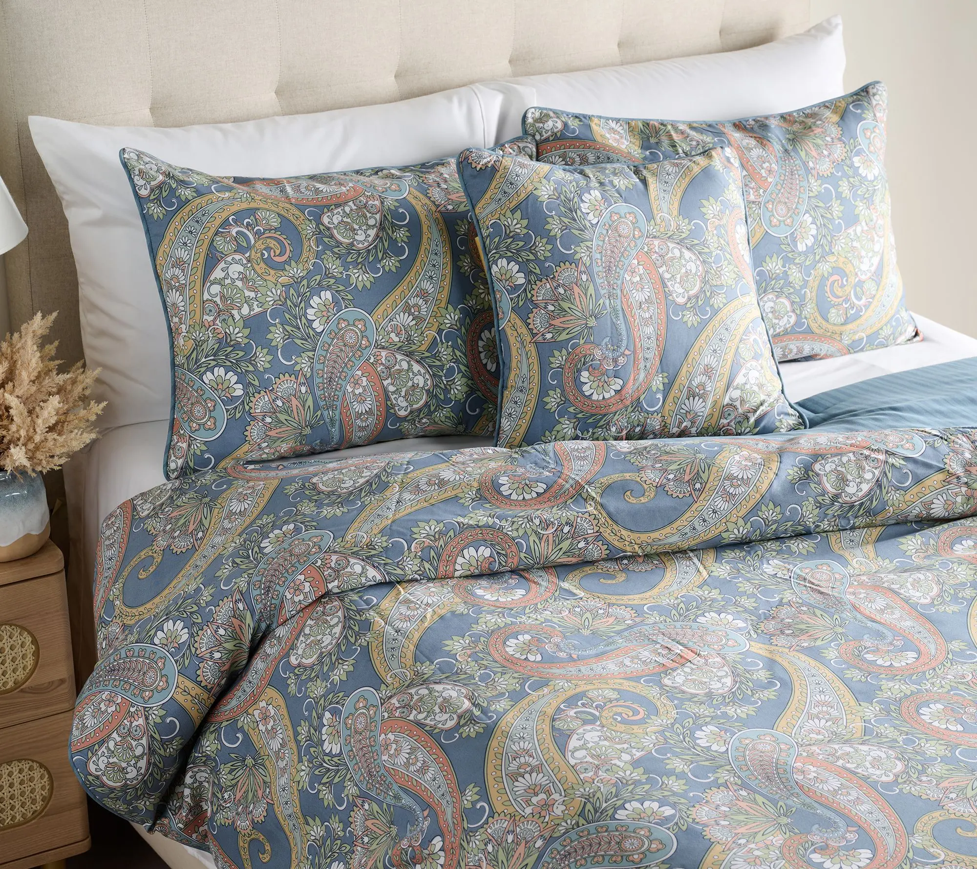 Home Reflections 4PC Paisley Printed Comforter Queen
