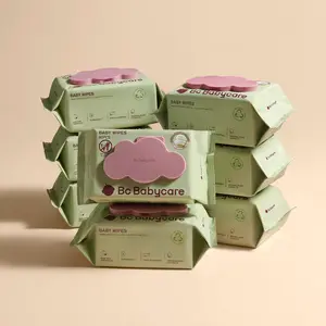 Bc Babycare Cloud Moist Baby Wipes, Cleansing and Moisturizing 2-in-1, 100% Biodegradable & Plant-Based, Safe for Baby