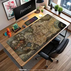 [New Gaming Gear - Sale Up To 35%] Elden Ring Map Mouse Pad, Detailed Lands Between Gaming Mat, Grace Site Explorer Desk Mat, Soulslike Gamer Gift, Workstation Accessory