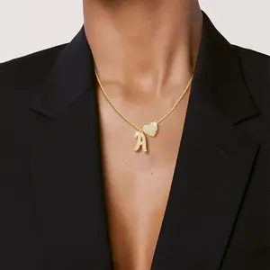 Initial Necklaces for Women - Diamond Heart 14K Gold Plated Personalized Letter M Necklace, for Trendy Jewelry Gifts Mom Girlfriend Wife Daughter Grandma Granddaughter,Birthday Anniversary Christmas