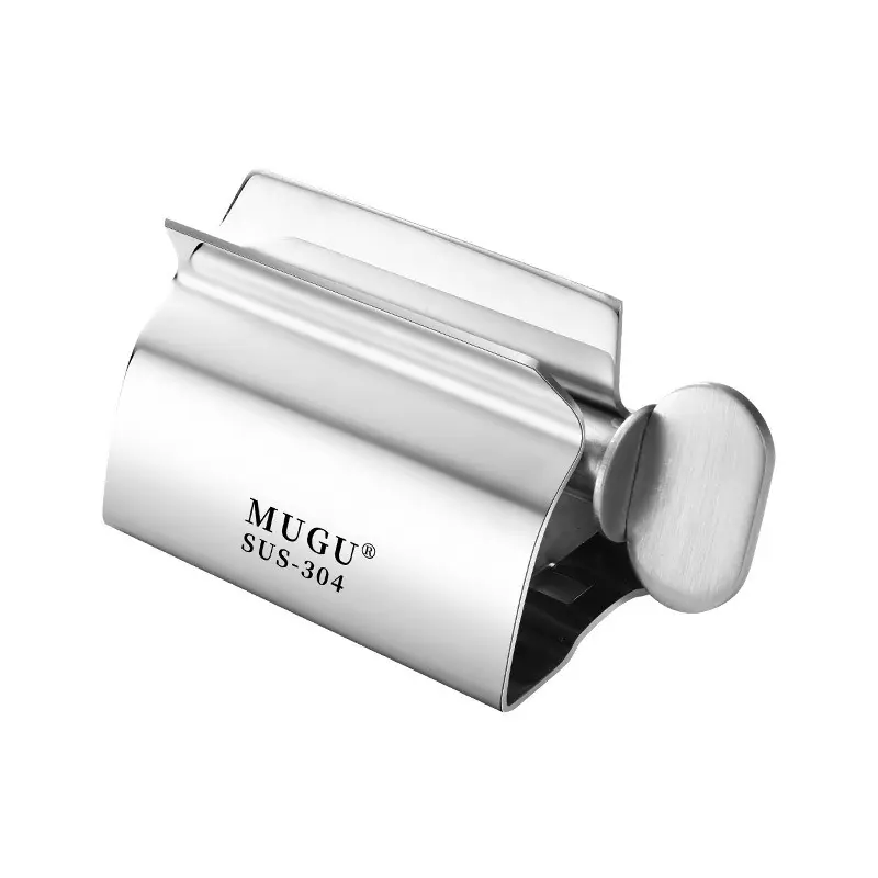 304 Stainless Steel Rotating Manual Toothpaste Squeezer with Toothbrush Holder - 1 Pack Bathroom Accessory, Compact Countertop Dispenser Rolling Squeeze Toothbrush Holder for Cream, Lotion Tube Storage, Compact Stainless Steel Toothbrush Holders