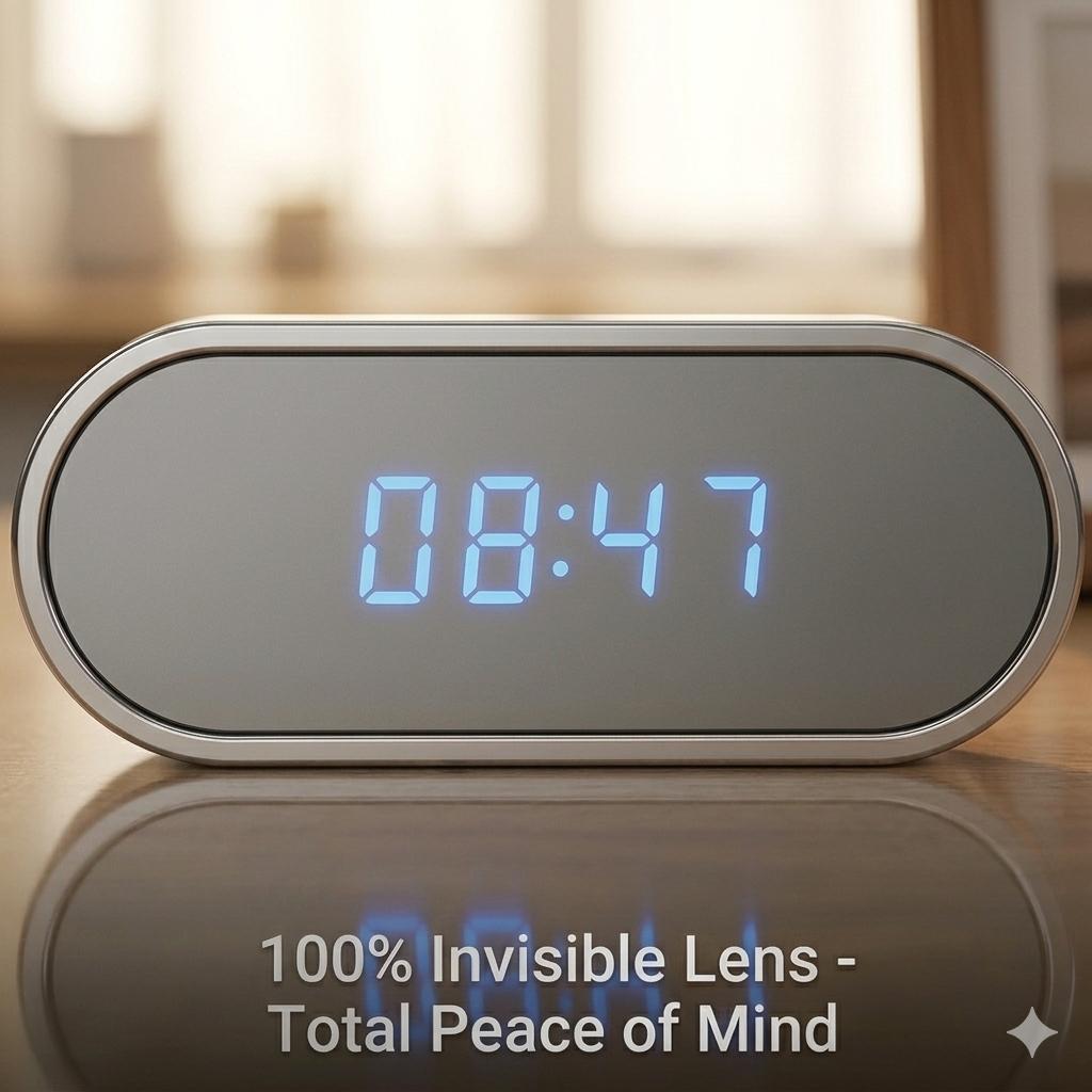 2)Smart Digital Clock Camera with Dual Band WiFi (5GHz & 2.4GHz) | Home Security & Remote Real-Time Monitoring System