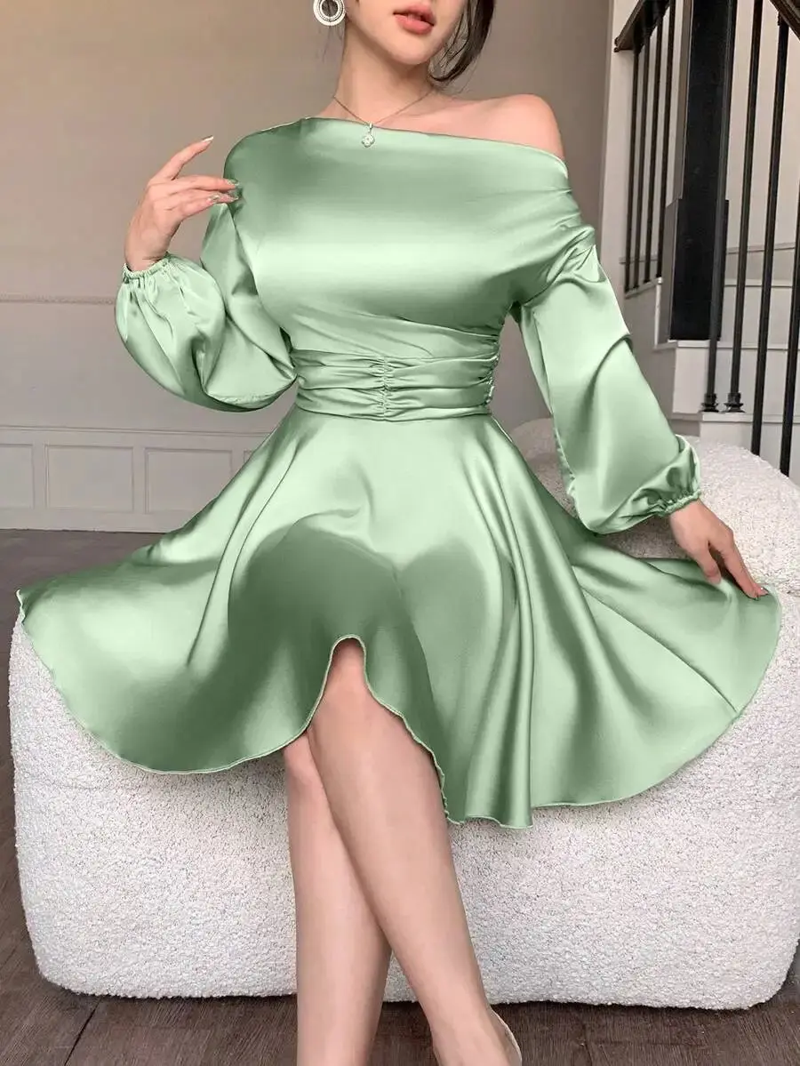 green dress puffed pleat sleeves - TikTok Shop green dress puffed pleat sleeves - TikTok Shop