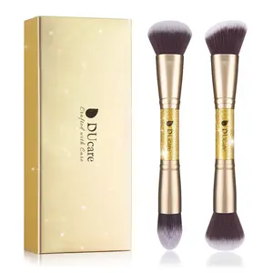 Ducare Makeup Brushes Duo End Foundation Powder Buffer and Contour Brush Synthetic Cosmetic Tools 2Pcs Doremi-Beauty