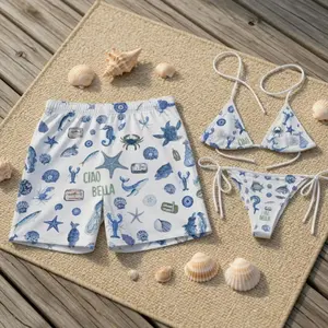 Ciao Bella Bikini Set, Italy-Inspired Swimwear, Matching Couples Swim Set, Italian Beach Bathing Suit, Fun Summer Swimwear