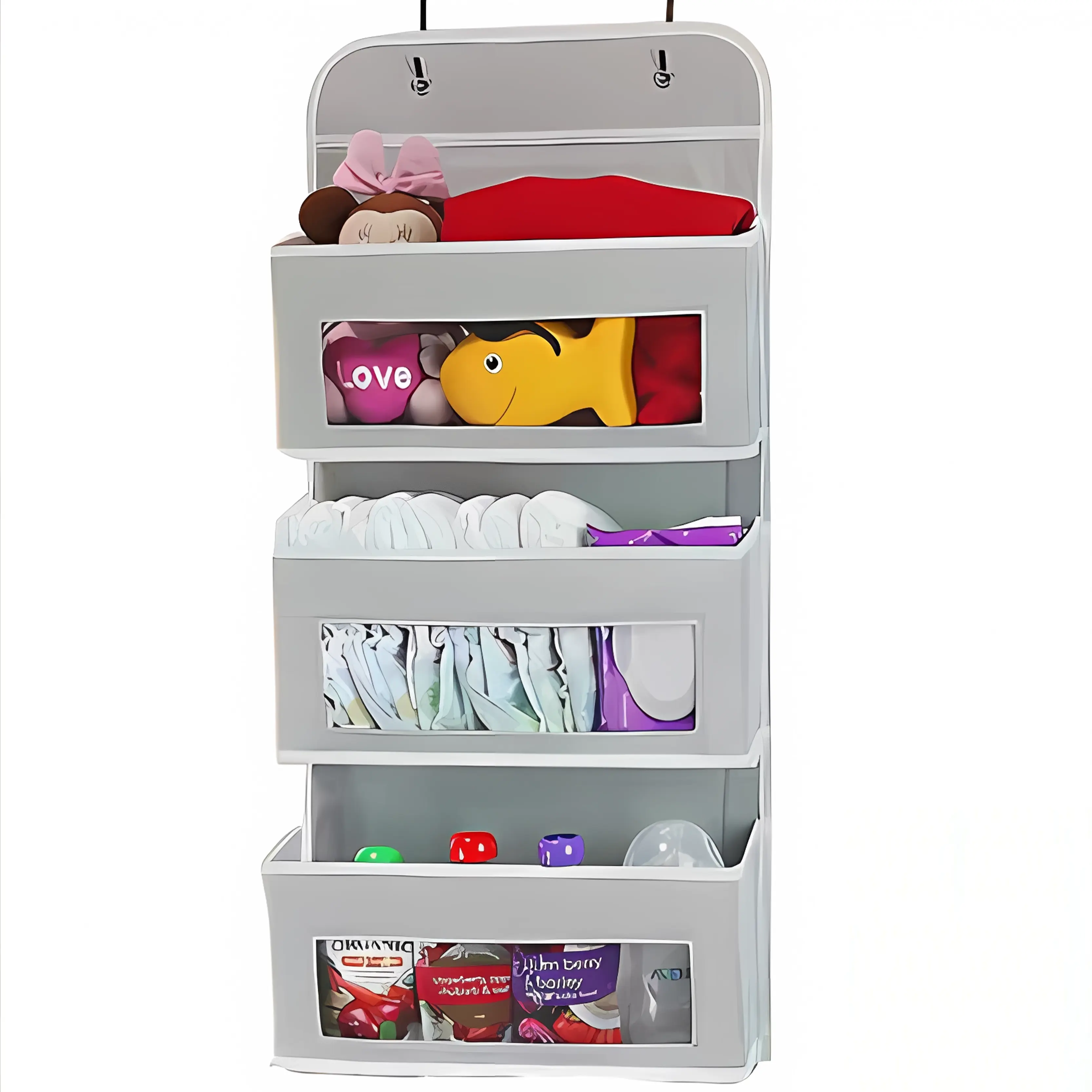 3-Tier Fabric Hangable Organization Pouch - Behind-Wardrobe-Door Portable Underwear Organizer, Socks Categorization Storage Bag, Closet Space Saver Storage Solution