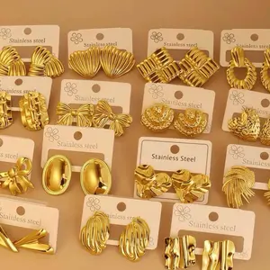 Stainless Steel Earring - Gold Color, Multiple Designs, Durable and Stylish