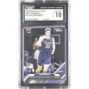 Liam McNeeley University of Connecticut 2025 Bowman U Now March Madness #6 CGC Authenticated 10 Card