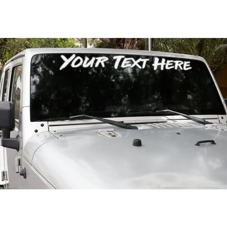 Customizable Car Windshield Vinyl Decal - Self-Adhesive, Waterproof, Durable for Vehicles, Laptops, Storefront Windows with Fully Customizable Text & Colors, Peel & Stick