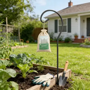 40/48 Inch Shepherd Hook Outdoor Metal Garden Hook with 2 Claw Base, Rust Resistant Bird Feeder Pole, Plant Hanger, Garden Accessories