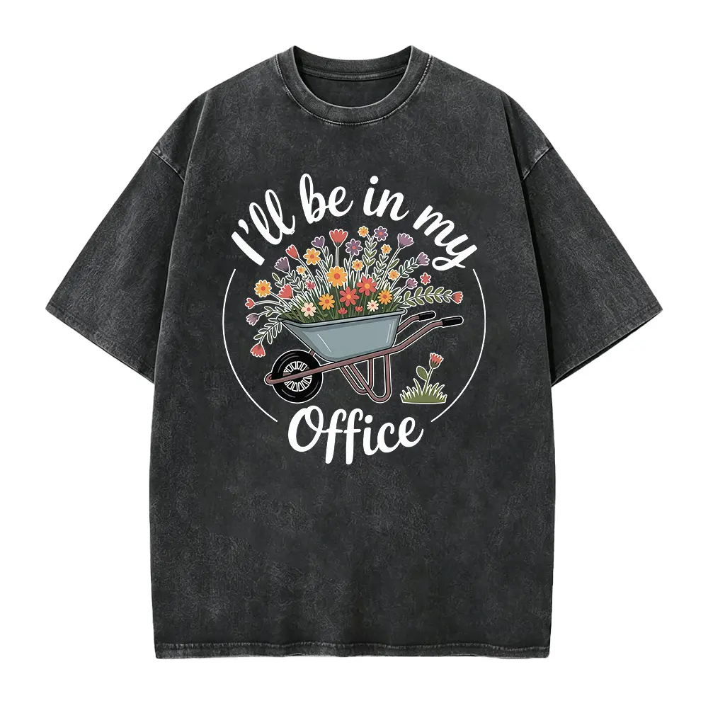Garden Office Shirt, Gardening Shirt, Flower Wheelbarrow Shirt, Plant Lover Shirt, Gardener Gift, Floral Shirt