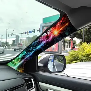 Jdm Universal Car Interior A-Pillar Upgrade Kit, Colorful Lightning Pattern, Self-Adhesive Flexible Vinyl Wrap for Customization, Decal for Cars