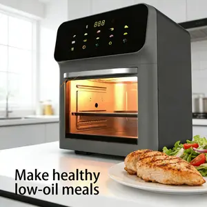 Air fryer QT large capacity, 8-in-1 digital air fryer with fast air circulation, touch control, non stick basket, oil-free cooking in home kitchen, stainless steel material, American standard two plug