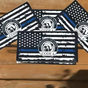 Thin Blue Line Sticker Code 4, American Flag Thin Blue Line And Holographic Decal Sticker, Lives Matter Flag Sticker,Back The Blue Bumper Vinyl Decal, Support Police Sticker for Cars, Trucks & Windows (4PCS) Spanish Inspirational