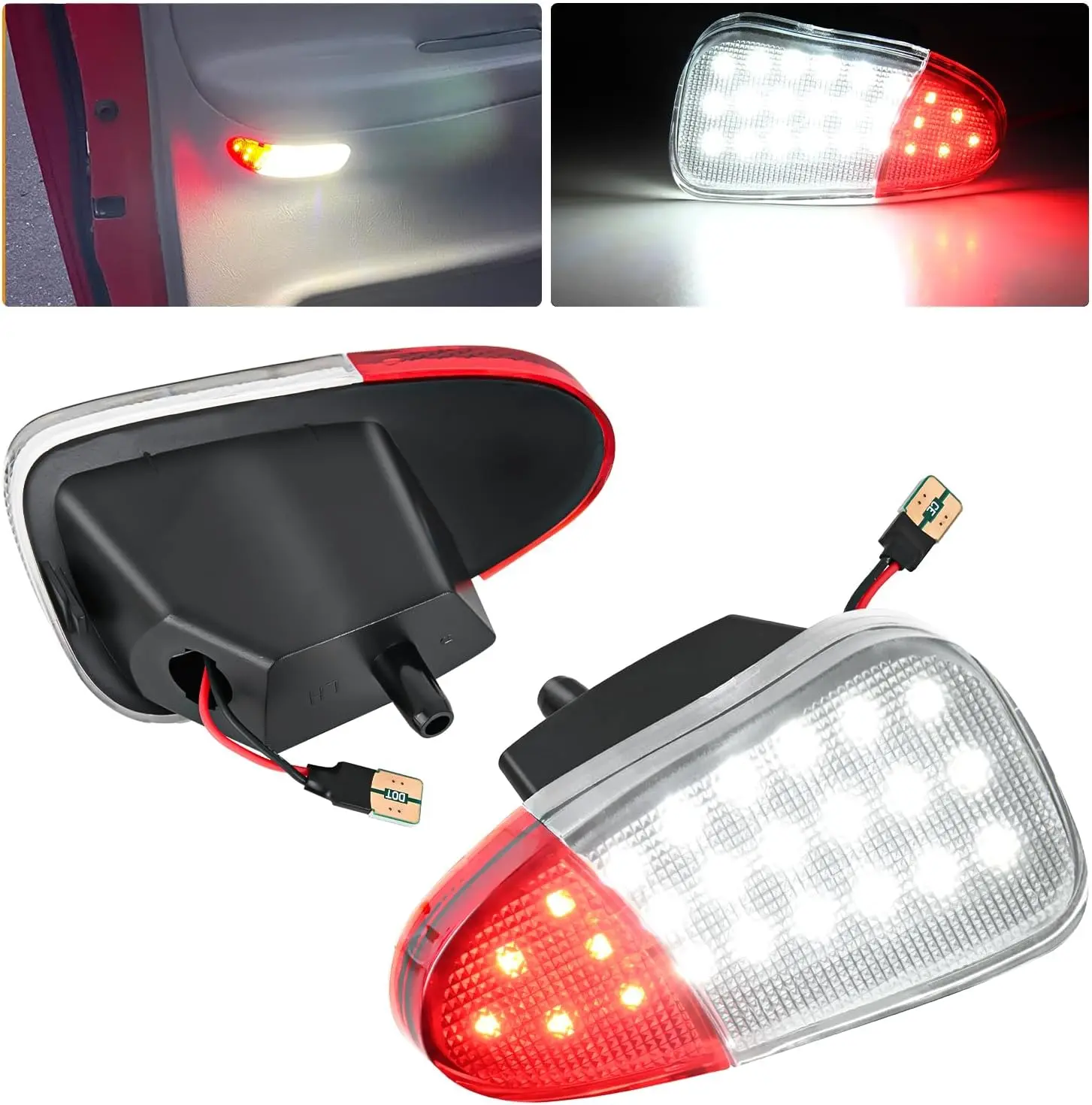 Nilight 2PCS LED Interior Door Panel Light Courtesy Lights White and Red Plug and Play Compatible with Ford F-150 1997-2003 F-250 Lobo1997-1999 F-150 SVT 1999-2022 Heritage 2004 Automotive Car Accessories fathersdaygift, Decorative, Fathersday